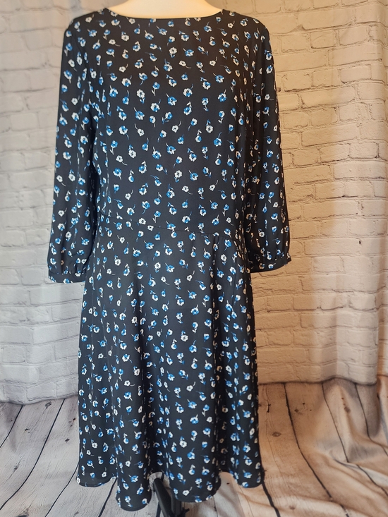Banana Republic Dresses & Skirts - Banana Republic Black Dress with Blue and White Floral Print